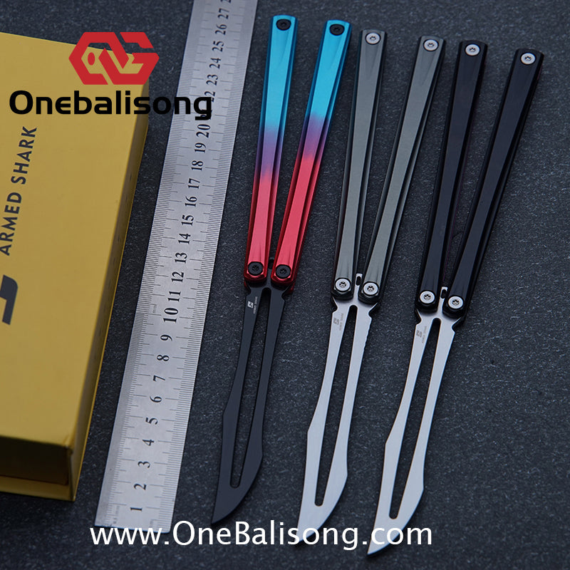 Armed Shark Striker Eureka Balisong 7075 Aluminum Alloy G10 Handle Stainless Steel Blade Bushing