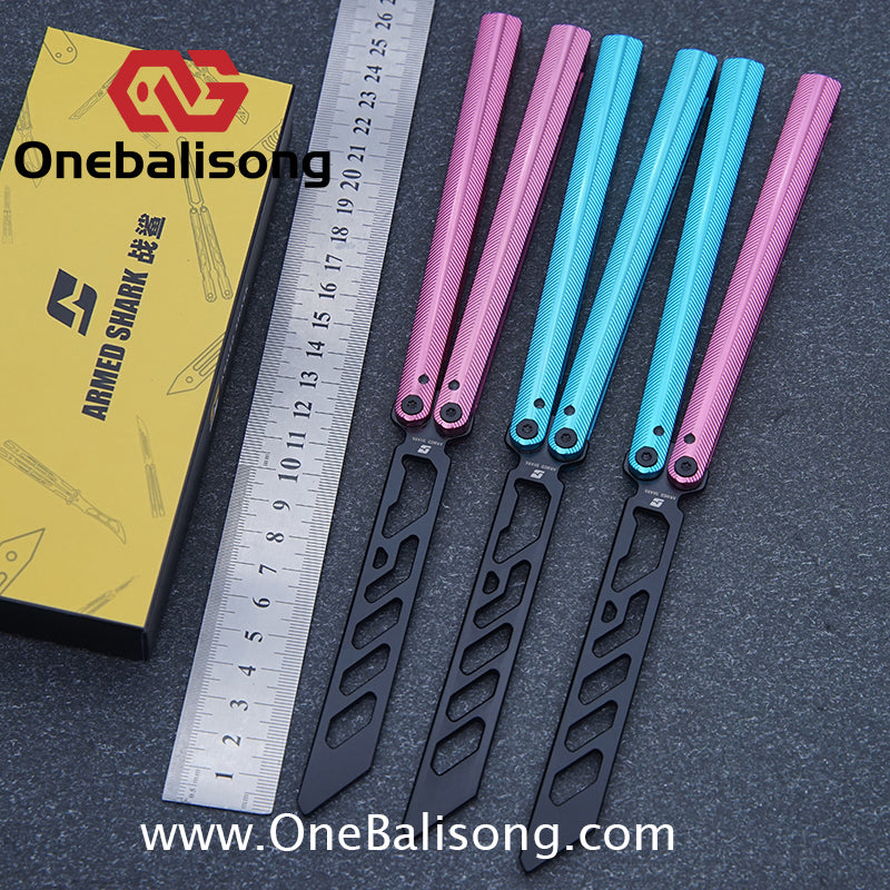 Armed Shark Pacific Ocean Balisong 7075 Aluminum Alloy Handle 5Cr15 Stainless Steel Trainer Blade