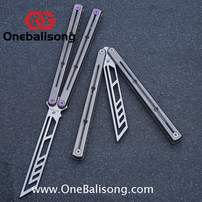 ARMED SHARK Sandwich Titanium Kraken Clone TC4 Titanium Alloy Handle 5CR15 Stainless Steel Blade Bushing