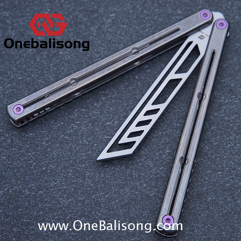 ARMED SHARK Sandwich Titanium Kraken Clone TC4 Titanium Alloy Handle 5CR15 Stainless Steel Blade Bushing