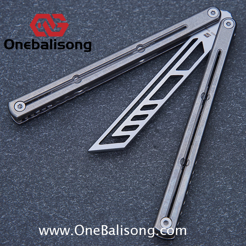 ARMED SHARK Sandwich Titanium Kraken Clone TC4 Titanium Alloy Handle 5CR15 Stainless Steel Blade Bushing