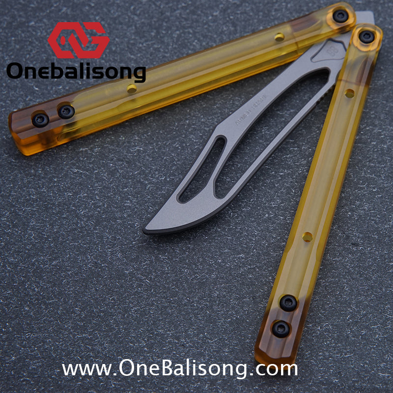 ARMED SHARK PEI Orca Balisong Clone Integrated Handle Made Of PEI Material TC4 Titanium Alloy Blade Bushing