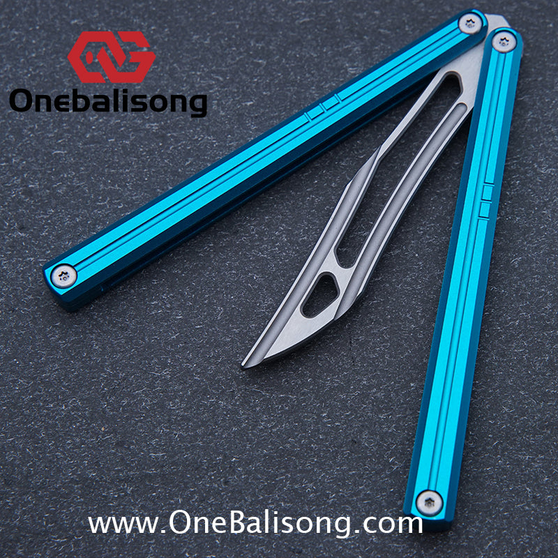 Flux Balisong Aluminum Alloy Splicing Integrated Handle Stainless Steel Blade Bushing