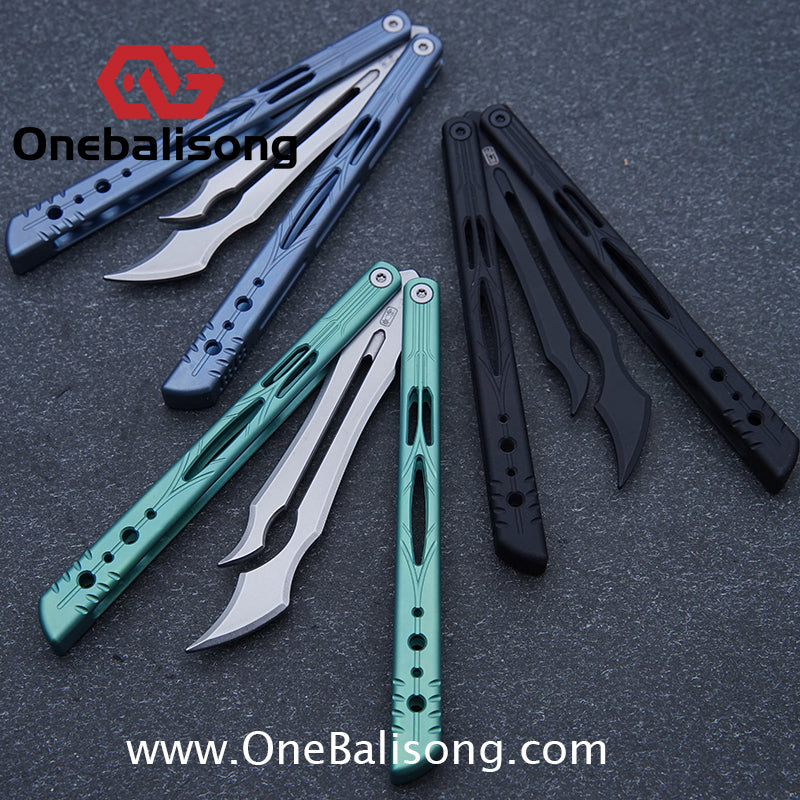 Qinglong Balisong Mengzhang Divine Lord TC4 Titanium Alloy Handle 440C Stainless Steel Blade Bushing