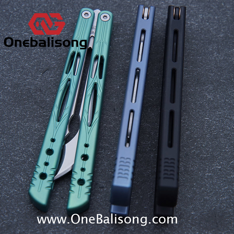 Qinglong Balisong Mengzhang Divine Lord TC4 Titanium Alloy Handle 440C Stainless Steel Blade Bushing