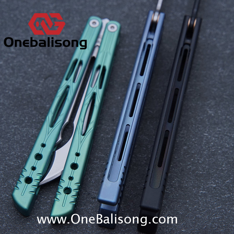 Qinglong Balisong Mengzhang Divine Lord TC4 Titanium Alloy Handle 440C Stainless Steel Blade Bushing