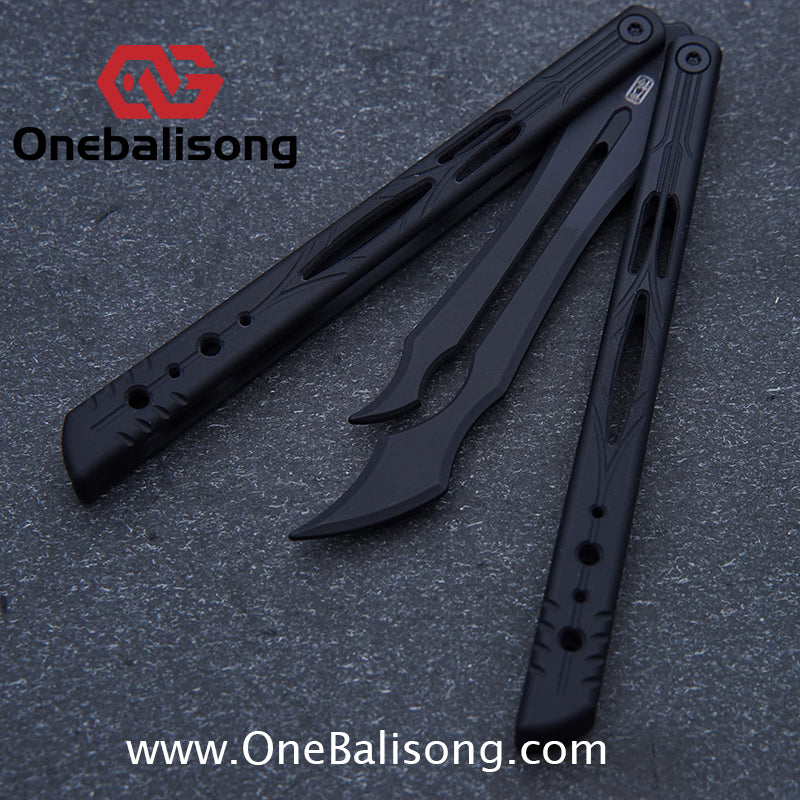 Qinglong Balisong Mengzhang Divine Lord TC4 Titanium Alloy Handle 440C Stainless Steel Blade Bushing