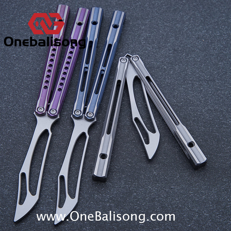 Blue River Orca Balisong Flying Butterfly Clone Titanium Alloy Handle Stainless Steel Blade
