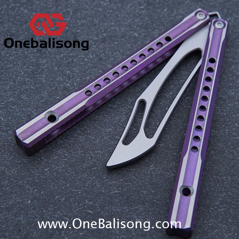 Blue River Orca Balisong Flying Butterfly Clone Titanium Alloy Handle Stainless Steel Blade