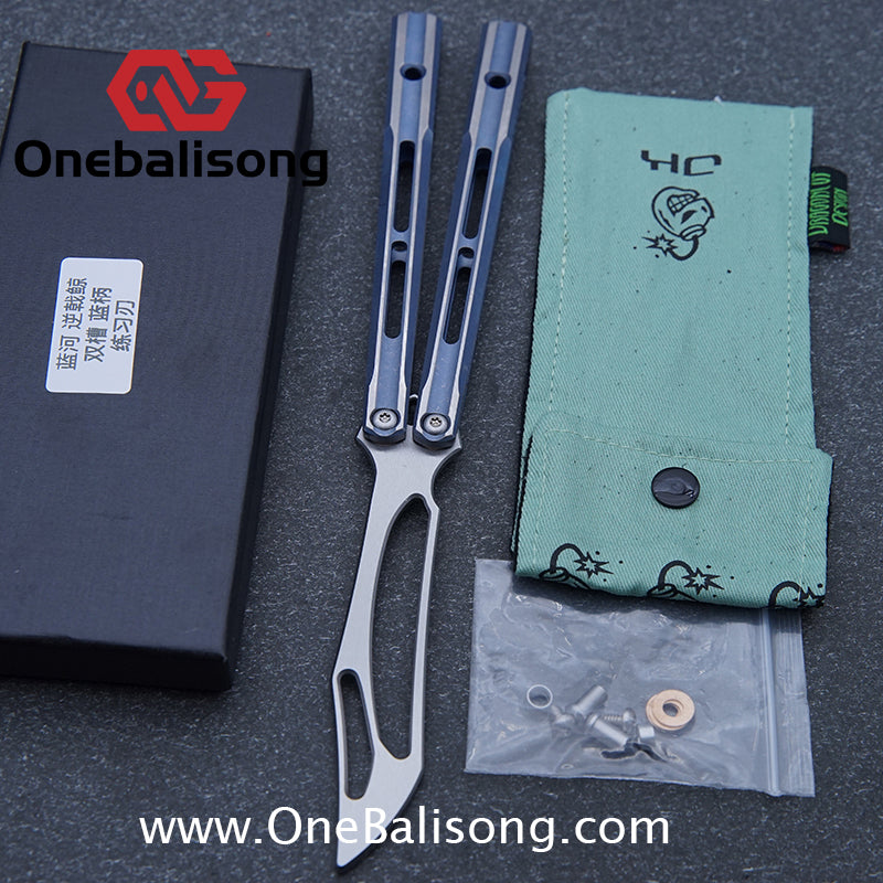 Blue River Orca Balisong Flying Butterfly Clone Titanium Alloy Handle Stainless Steel Blade