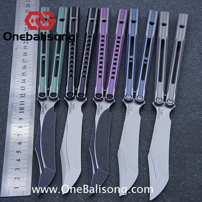 Blue River Orca Balisong Flying Butterfly Clone Titanium Alloy Handle Stainless Steel Blade