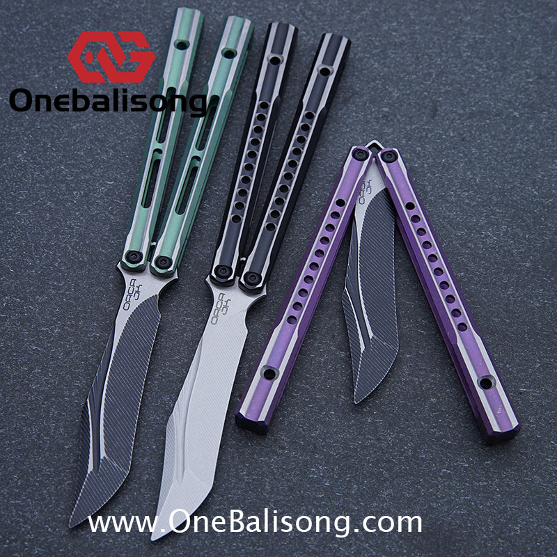 Blue River Orca Balisong Flying Butterfly Clone Titanium Alloy Handle Stainless Steel Blade