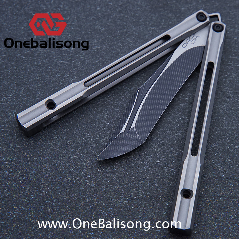 Blue River Orca Balisong Flying Butterfly Clone Titanium Alloy Handle Stainless Steel Blade