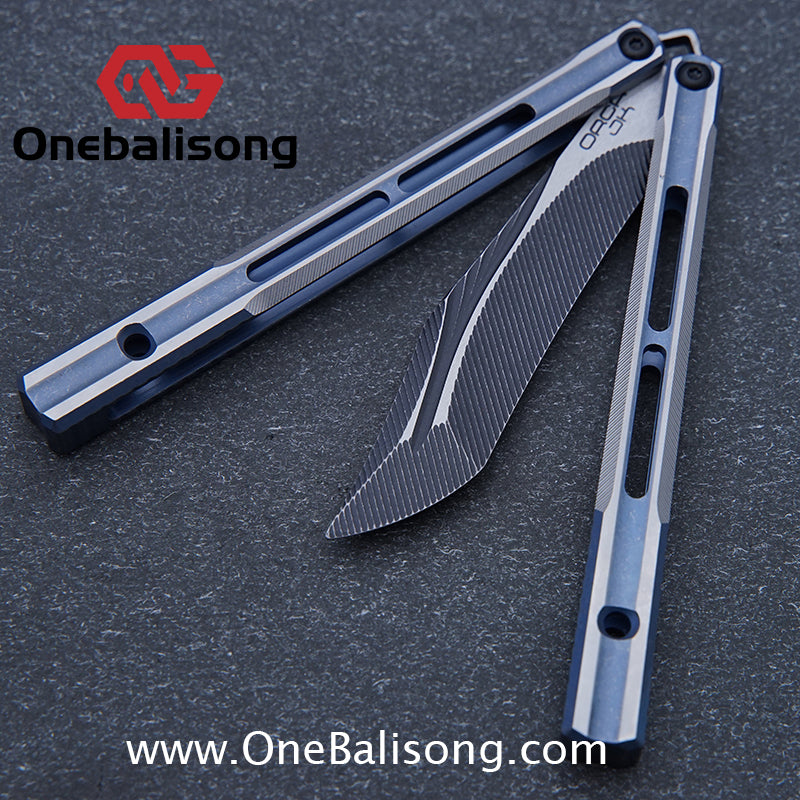 Blue River Orca Balisong Flying Butterfly Clone Titanium Alloy Handle Stainless Steel Blade