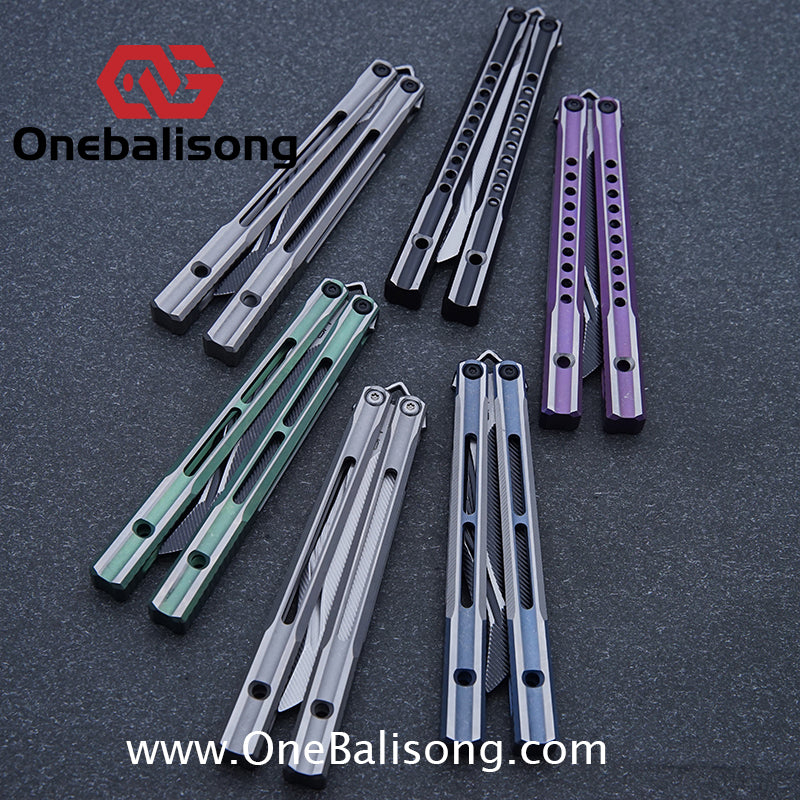 Blue River Orca Balisong Flying Butterfly Clone Titanium Alloy Handle Stainless Steel Blade