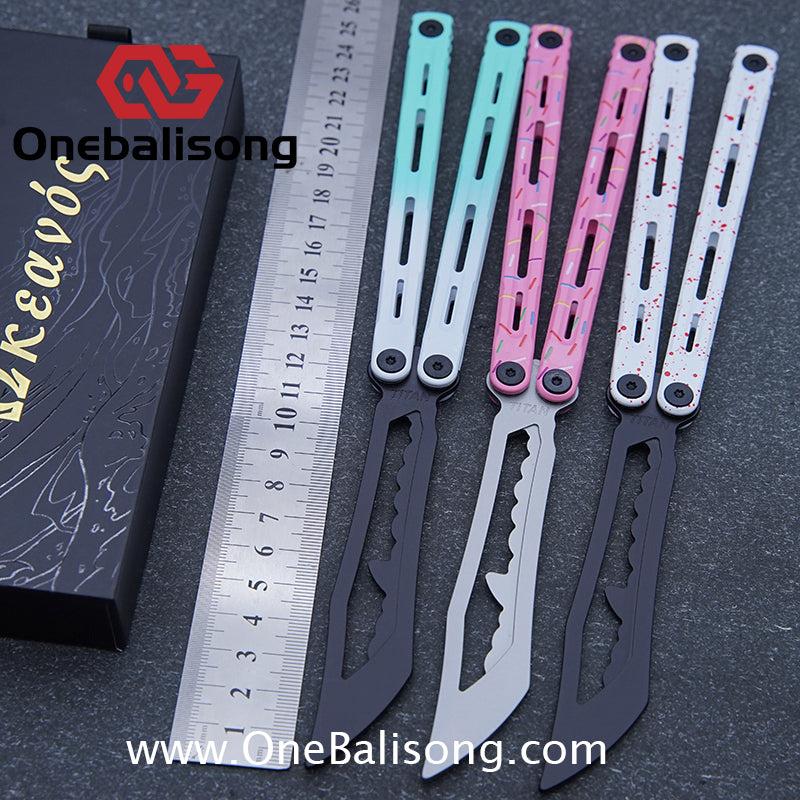 Titan Poseidon Balisong Stainless Steel+Coating Handle Stainless Steel Blade Bushings
