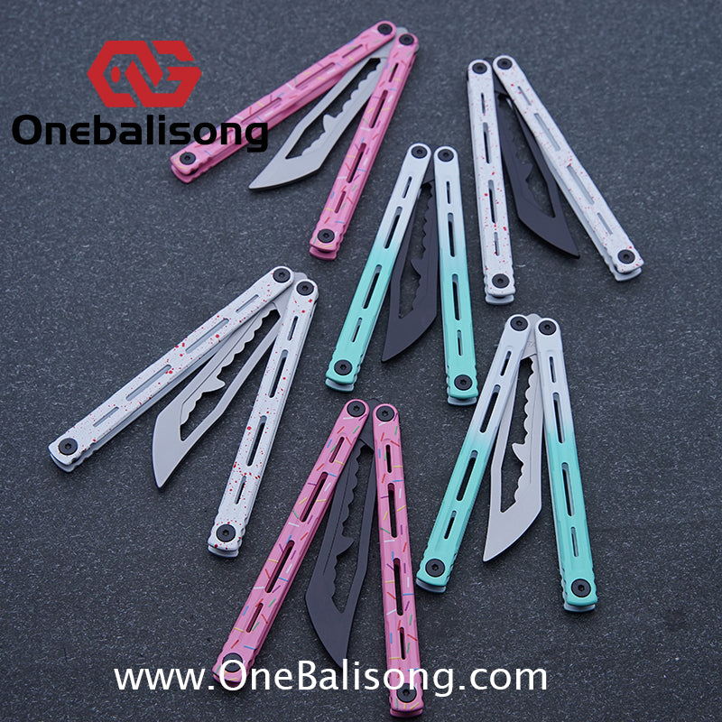 Titan Poseidon Balisong Stainless Steel+Coating Handle Stainless Steel Blade Bushings