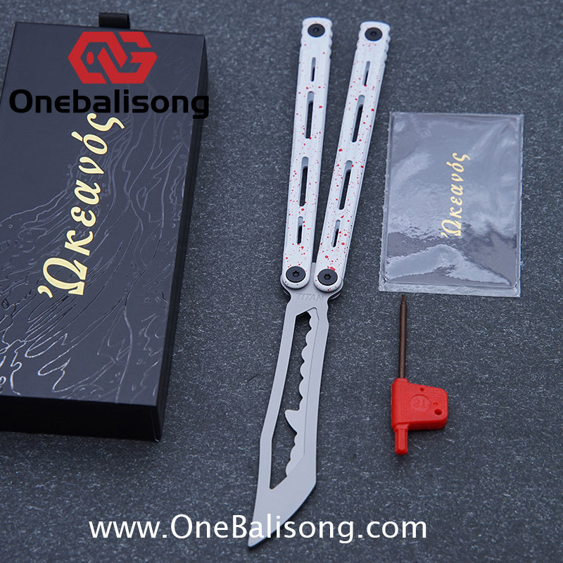 Titan Poseidon Balisong Stainless Steel+Coating Handle Stainless Steel Blade Bushings