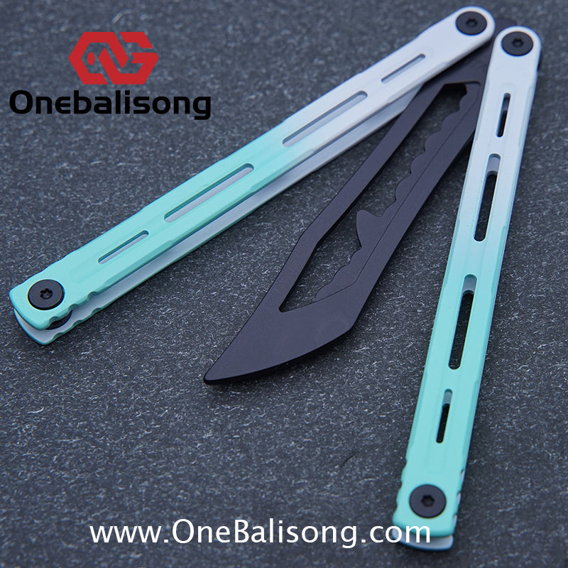 Titan Poseidon Balisong Stainless Steel+Coating Handle Stainless Steel Blade Bushings