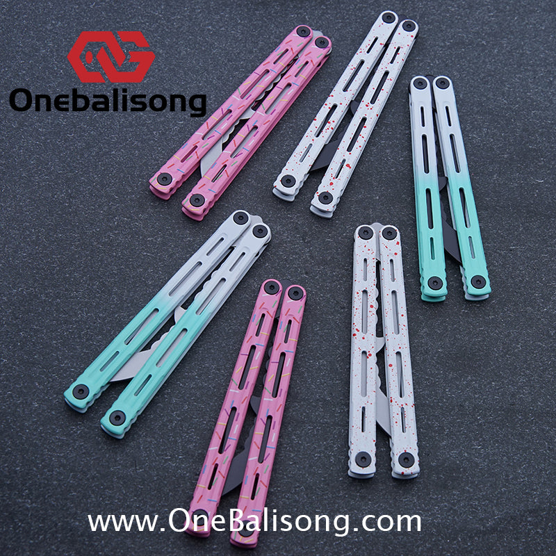 Titan Poseidon Balisong Stainless Steel+Coating Handle Stainless Steel Blade Bushings
