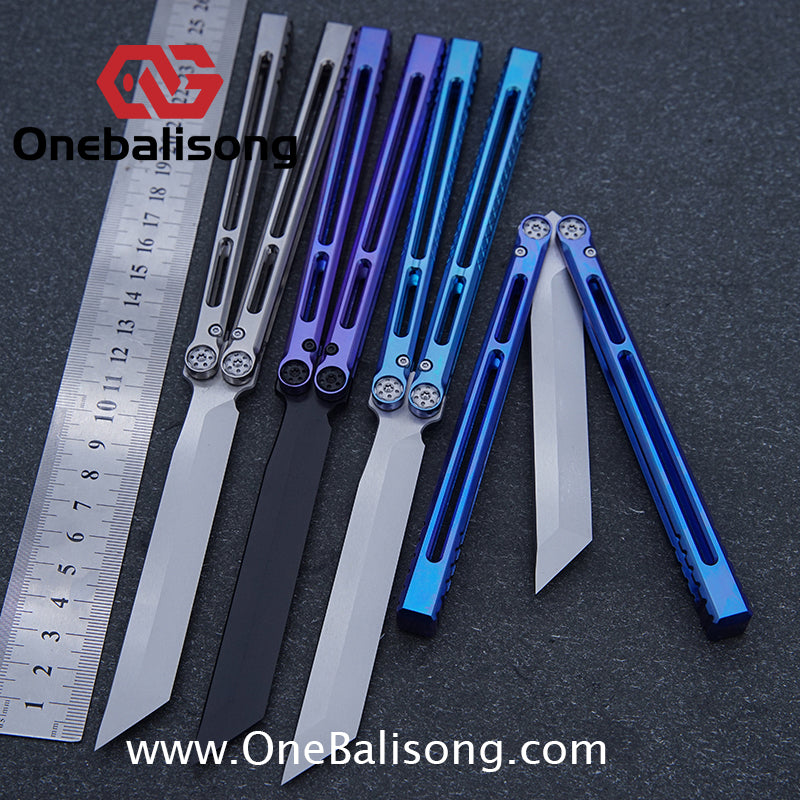 APOCALYPSE TIANQI Telesto Balisong Titanium Alloy Handle+VG10 Stainless Steel Blade Bushing