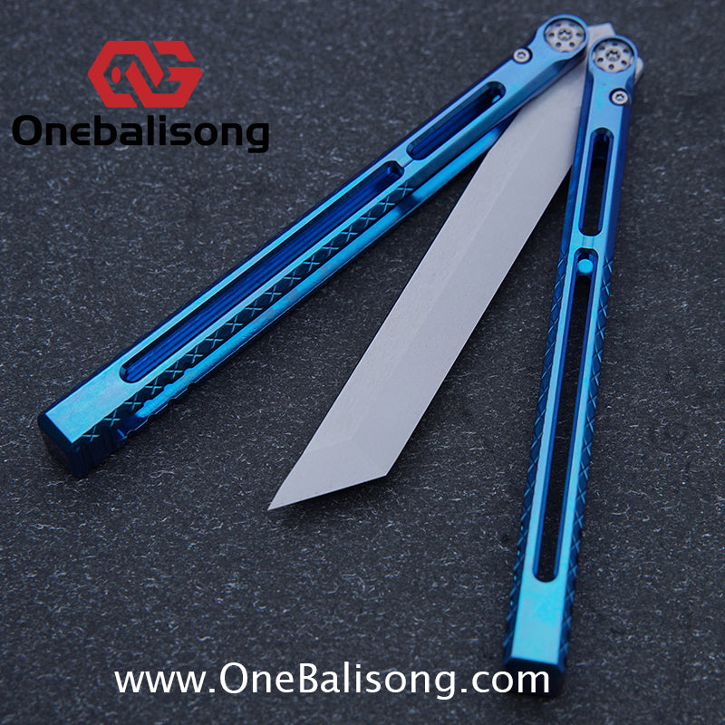 APOCALYPSE TIANQI Telesto Balisong Titanium Alloy Handle+VG10 Stainless Steel Blade Bushing