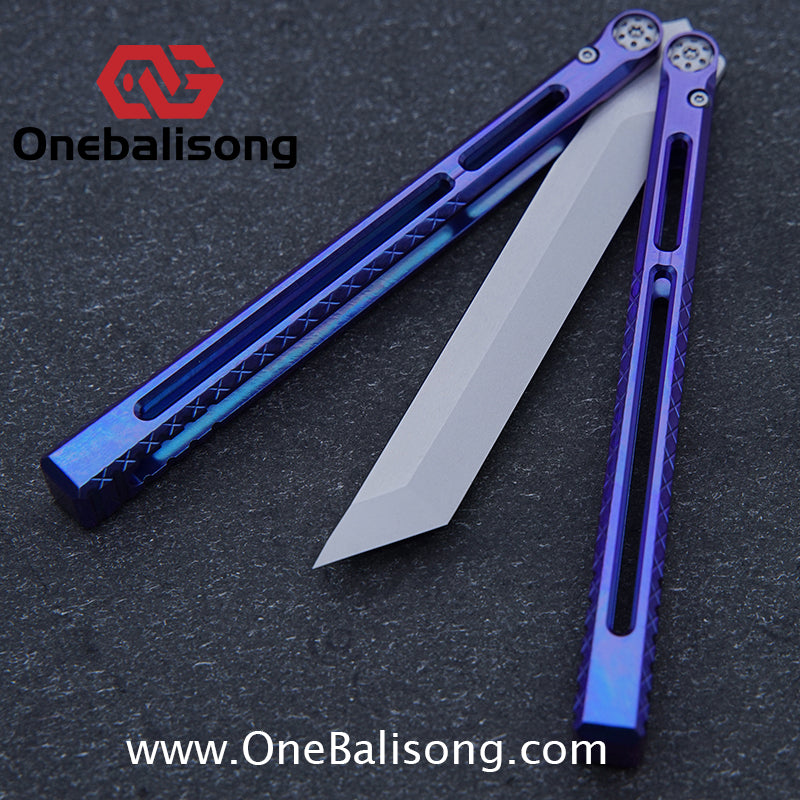 APOCALYPSE TIANQI Telesto Balisong Titanium Alloy Handle+VG10 Stainless Steel Blade Bushing