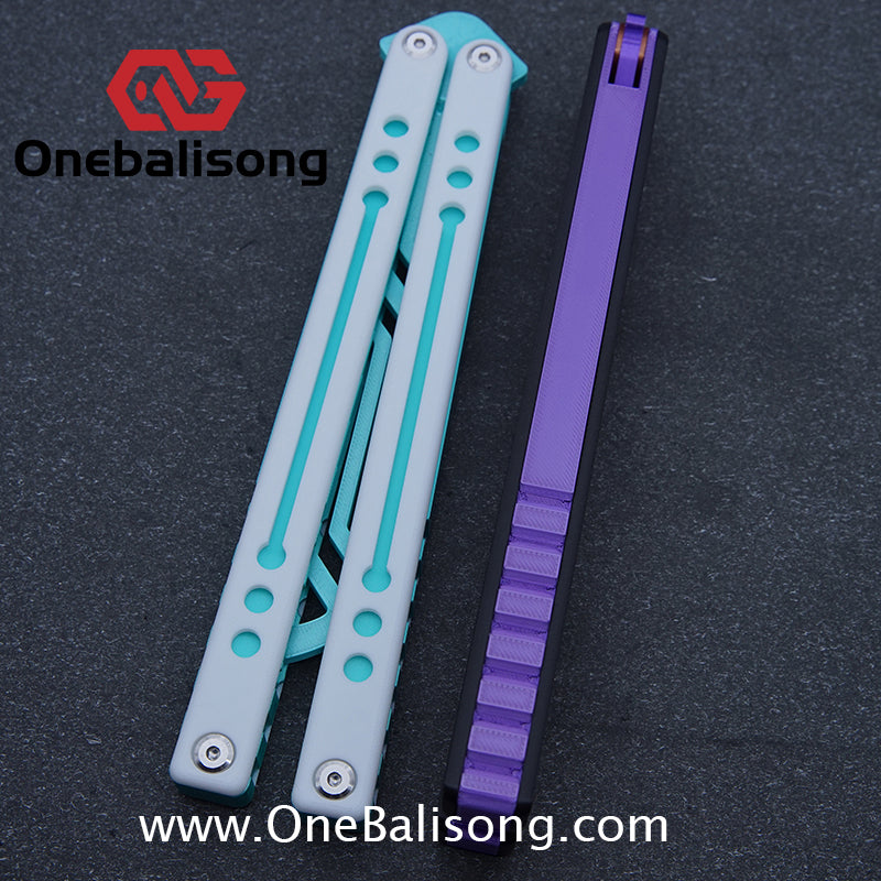 Giant nautilus Balisong Plastic Trainer Outdoor Safe EDC Practice Knife Fancy Folding Knife