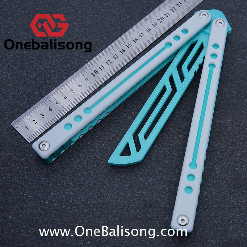 Giant nautilus Balisong Plastic Trainer Outdoor Safe EDC Practice Knife Fancy Folding Knife