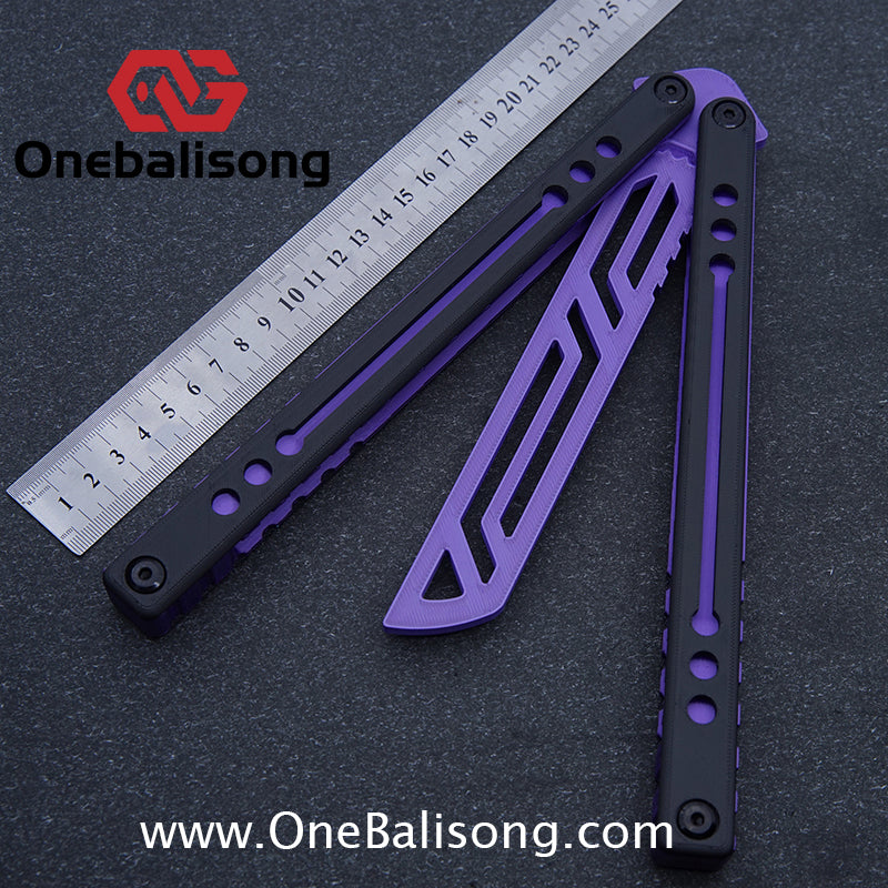 Giant nautilus Balisong Plastic Trainer Outdoor Safe EDC Practice Knife Fancy Folding Knife