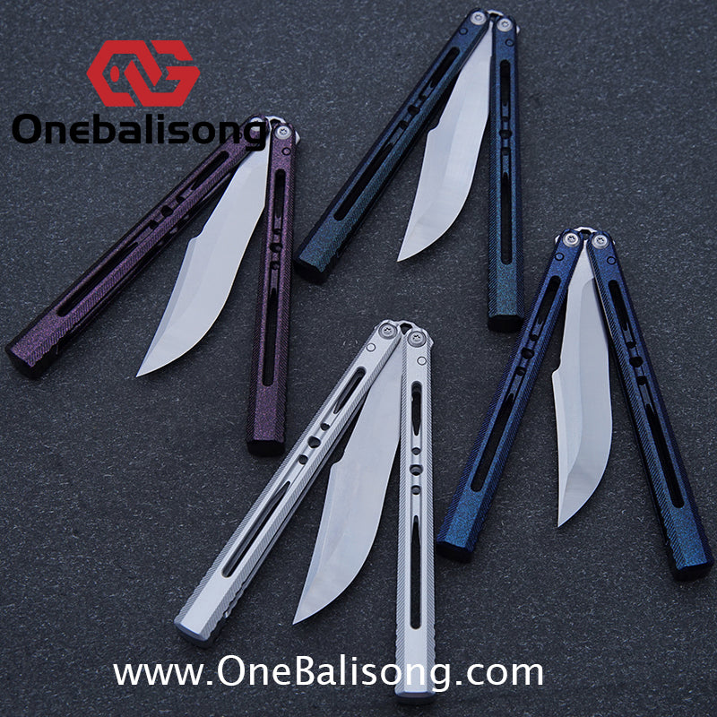 TITUS Vixen Ceramic Version Clone Balisong 7075 Aluminum Alloy Handle Stainless Steel Fake Blade Bushing