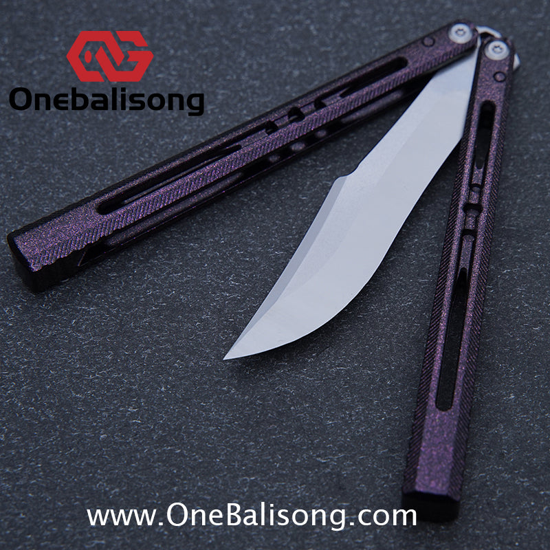 TITUS Vixen Ceramic Version Clone Balisong 7075 Aluminum Alloy Handle Stainless Steel Fake Blade Bushing