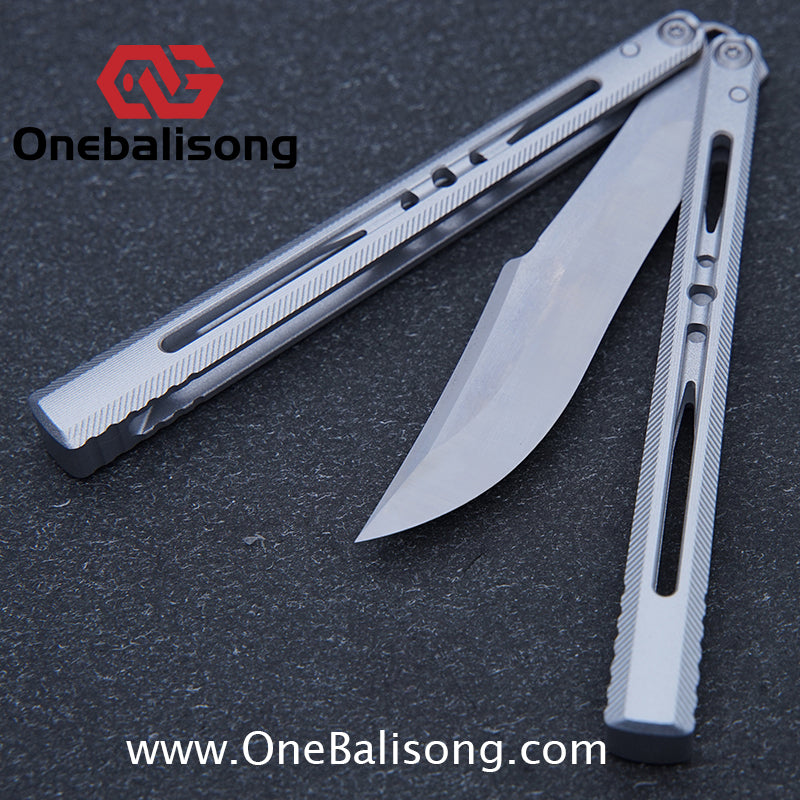 TITUS Vixen Ceramic Version Clone Balisong 7075 Aluminum Alloy Handle Stainless Steel Fake Blade Bushing