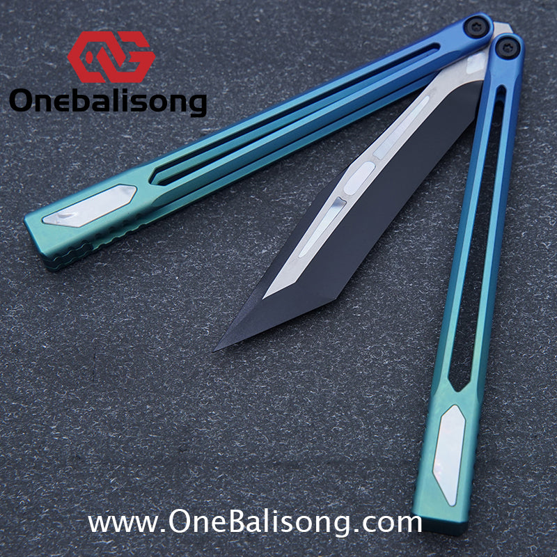 Asgard Slash God Balisong Titanium Alloy Handle Stainless Steel Blade Bushing