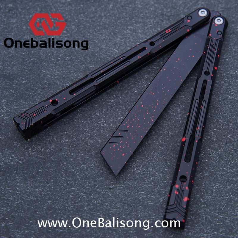 Curiosity White Tiger Balisong 7075 Aluminum Alloy Ceramic Coating Handle Stainless Steel Blade Bushings