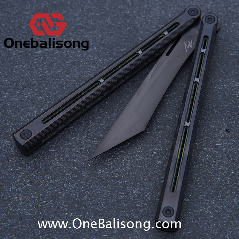 Performance Time Zero Balisong TC4 Titanium Alloy Handle 14c28N Stainless Steel Blade