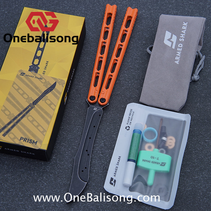 ARMED SHARK Prism Balisong Clone 5CR15 Stainless Steel Handle Stainless Steel Blade Bushings