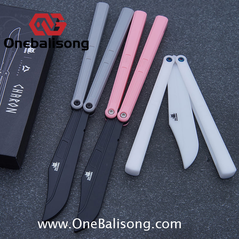 TOA Charon Balisong Plastic Trainer Outdoor Safe EDC Practice Knife Fancy Folding Knife