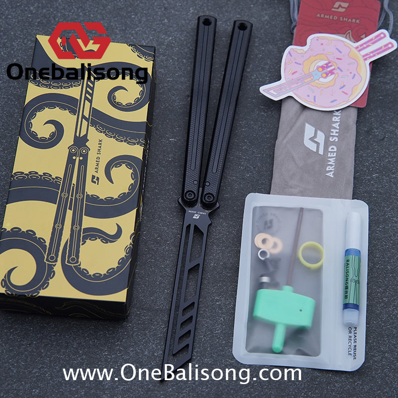 ARMED SHARK Glide Kraken Version Balisong clone Seven series aluminum alloy handle stainless steel Trainer blade Bushings