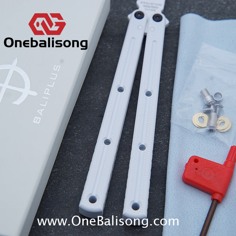 Baliplus Kraken Balisong Glossy clone Tanto/Bowie/Weekawk live/Fake Blade Channel 7075 Aluminum Glossy Handle Bushings 9cr18