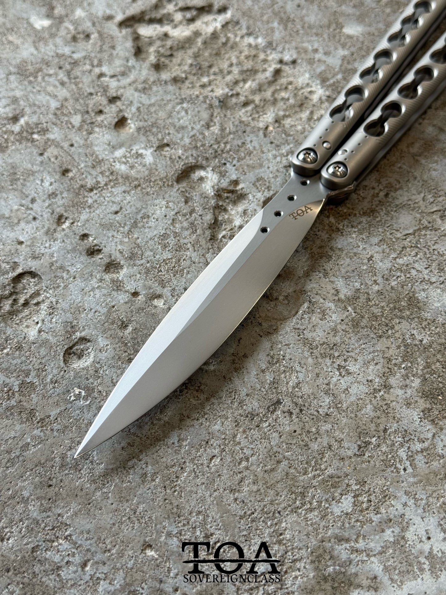 TOA DS-1 Original Balisong TC4 Titanium Alloy Handle Stainless Steel Blade Integrated Structure Bushing