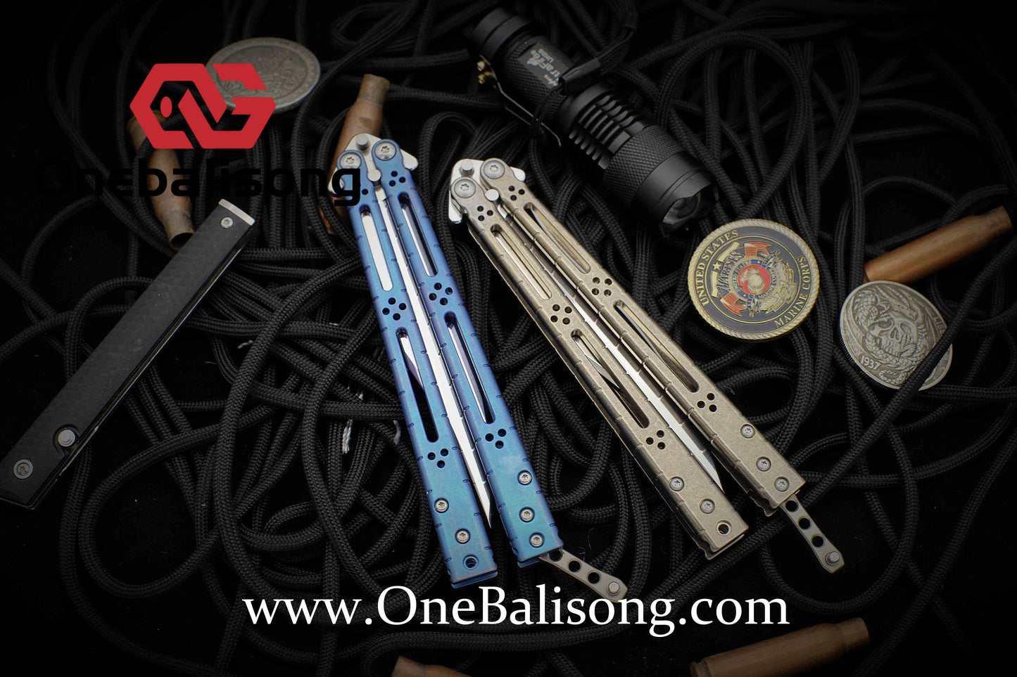 theone HOM bas clone Titanium alloy-handle stainless steel blade bushings Sandwich structure