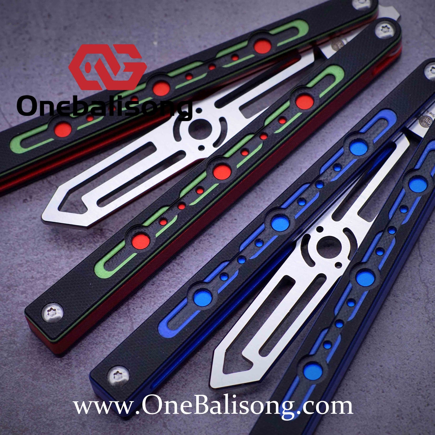 TheOne Original Point Clone Aluminum+Dual Color G10 Handle Stainless Steel Trainer Blade