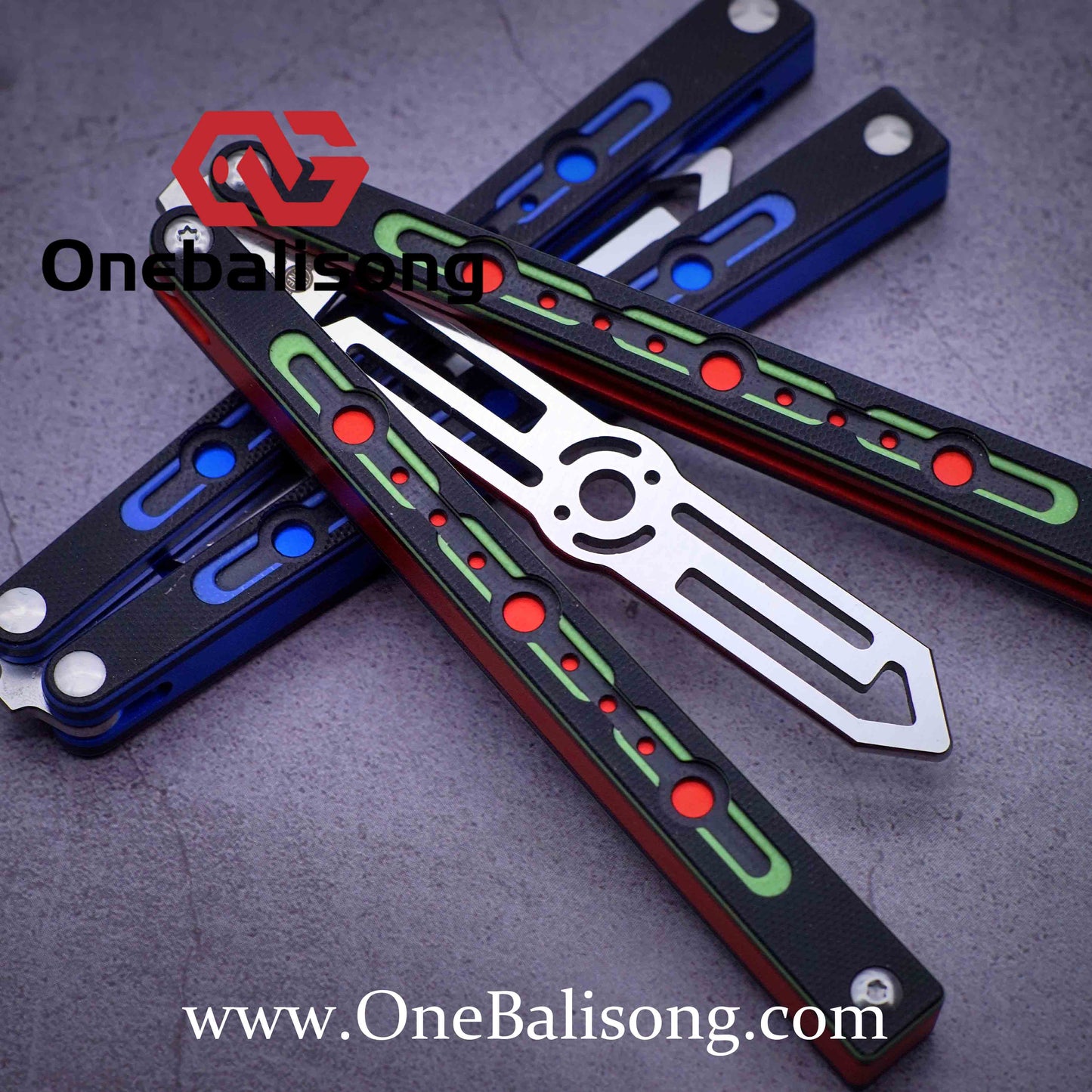 TheOne Original Point Clone Aluminum+Dual Color G10 Handle Stainless Steel Trainer Blade