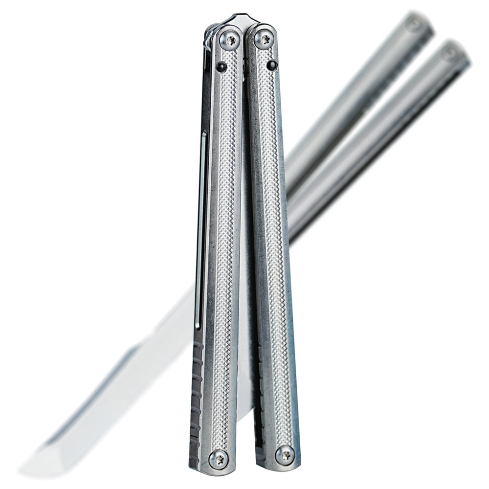 ARMED SHARK Sasaki/Sasori Fake Blade Balisong Clone TC4 Titanium Alloy Handle 14C28N MOV Stainless Steel Blade Bushing