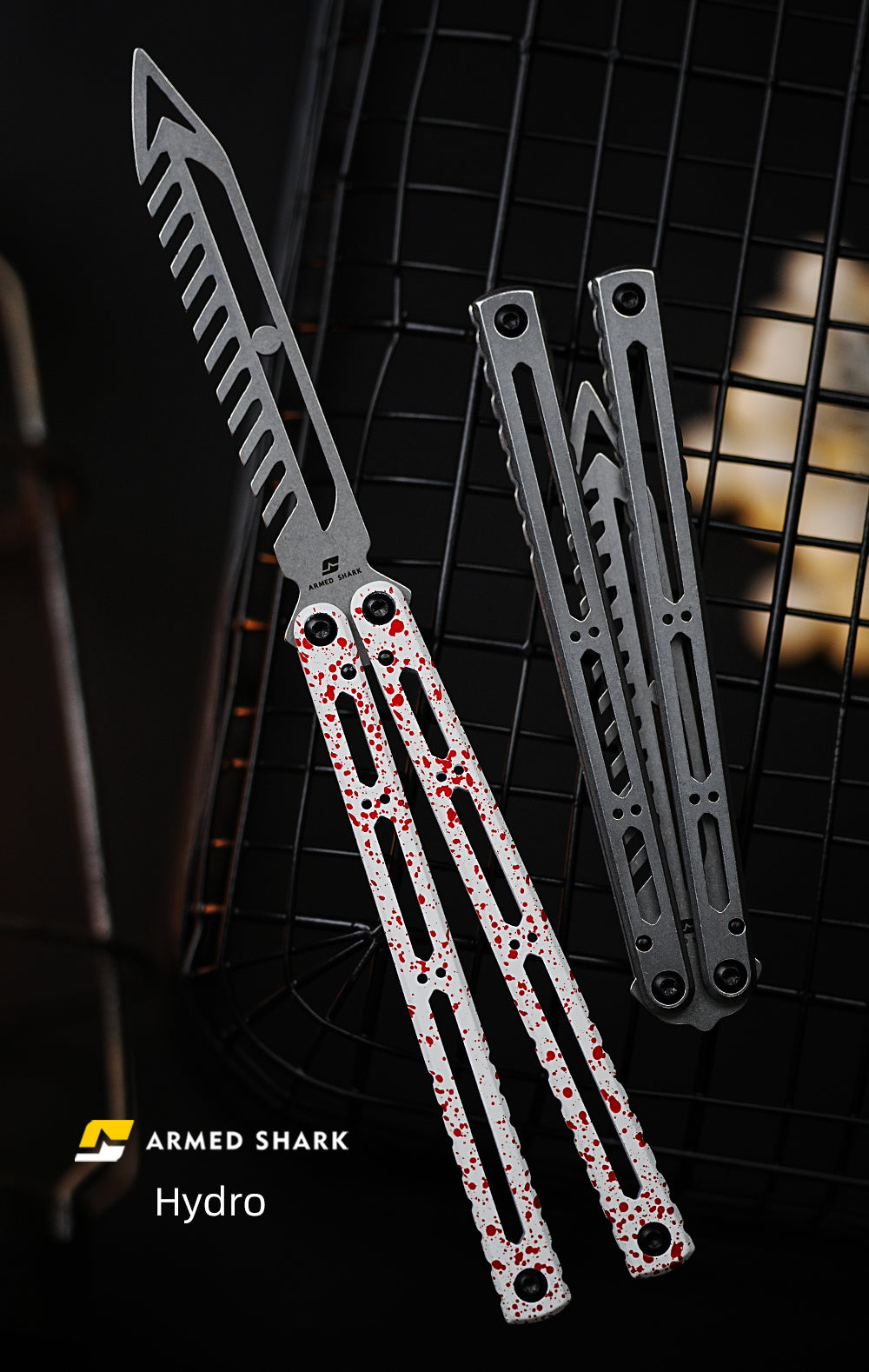 ARMED SHARK Hydro Balisong Clone 3CR13 Stainless Steel Handle Stainless Steel Blade Bushings