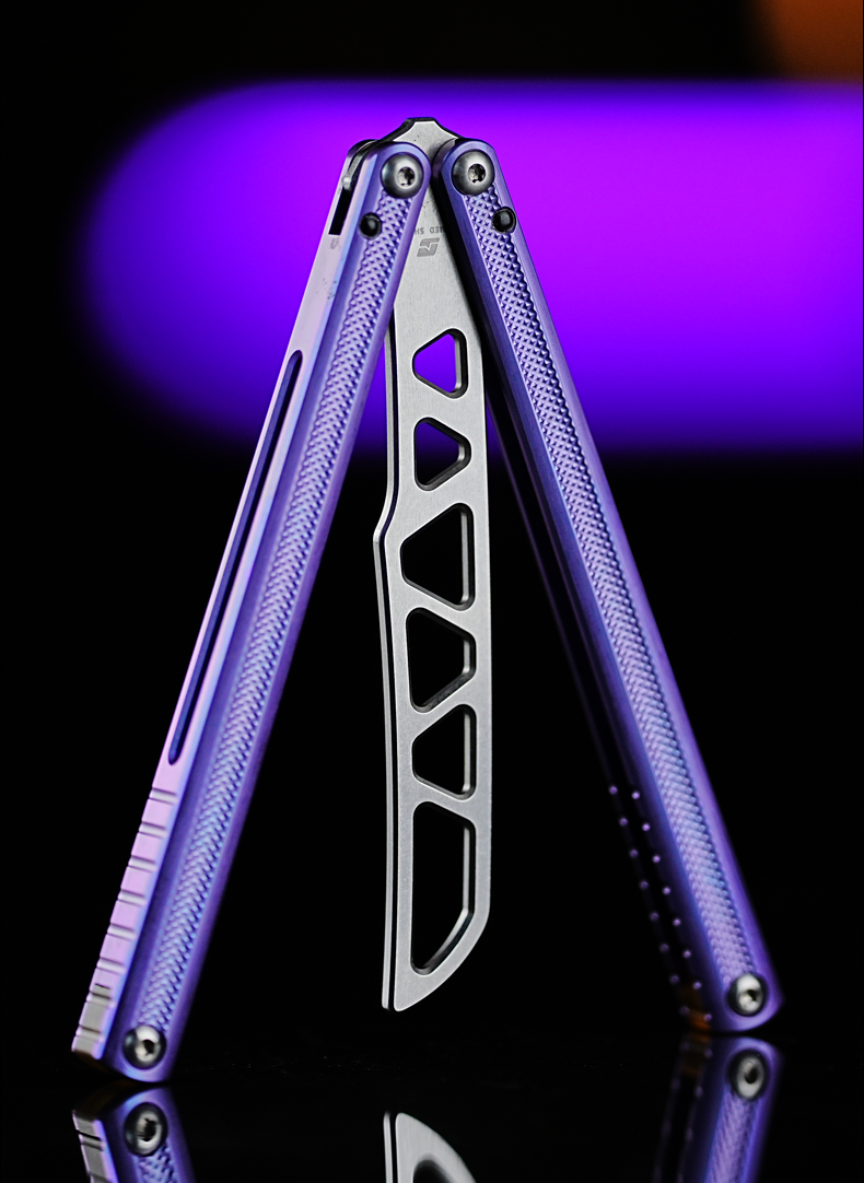 ARMED SHARK Sasaki Balisong Clone TC4 Titanium Alloy Handle 5CR15 Stainless Steel Blade Bushing