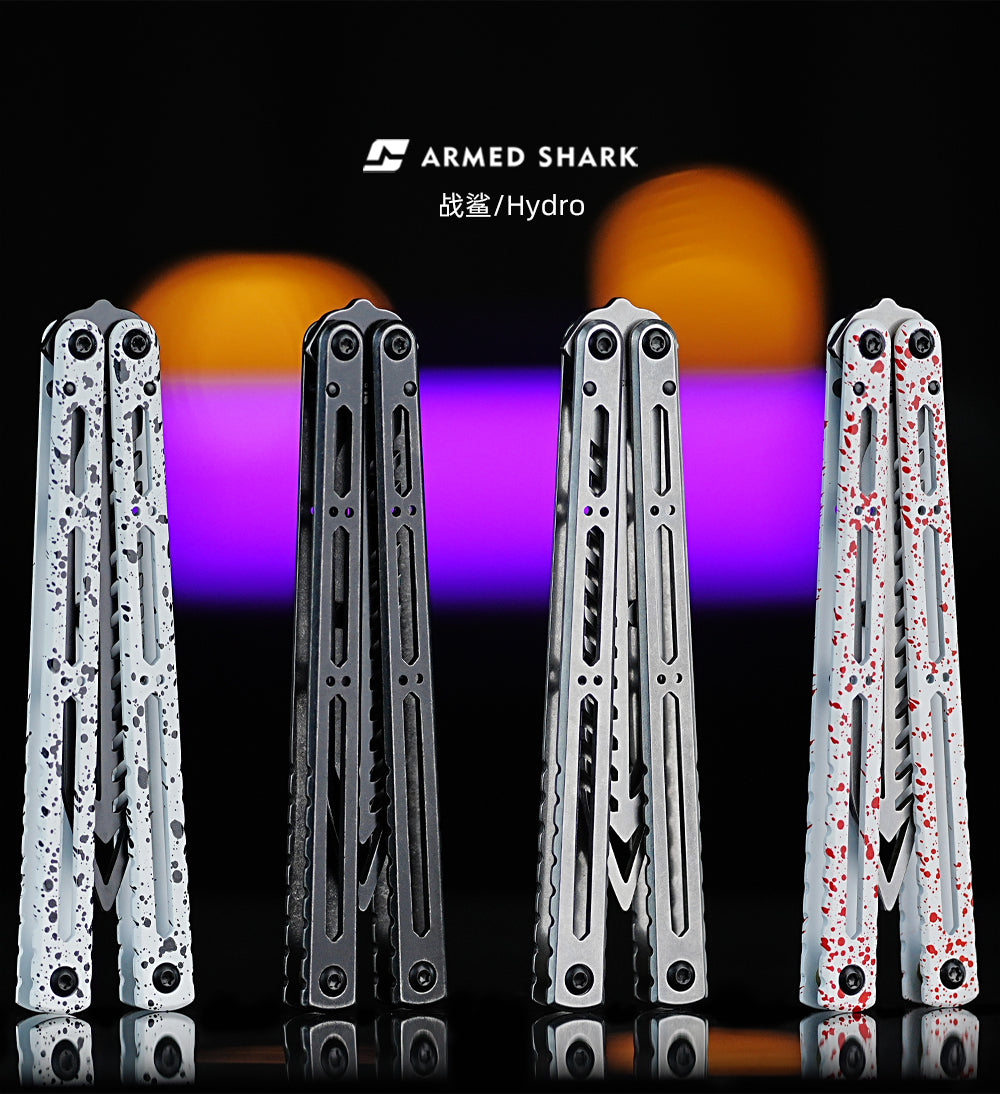 ARMED SHARK Hydro Balisong Clone 3CR13 Stainless Steel Handle Stainless Steel Blade Bushings