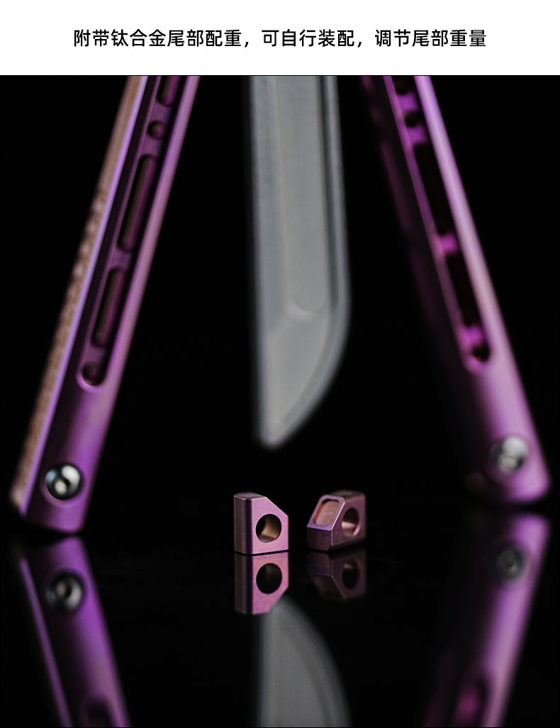 ARMED SHARK MASHIN Balisong Clone TC4 Titanium Alloy Handle 5CR15 Stainless Steel Blade Bushing