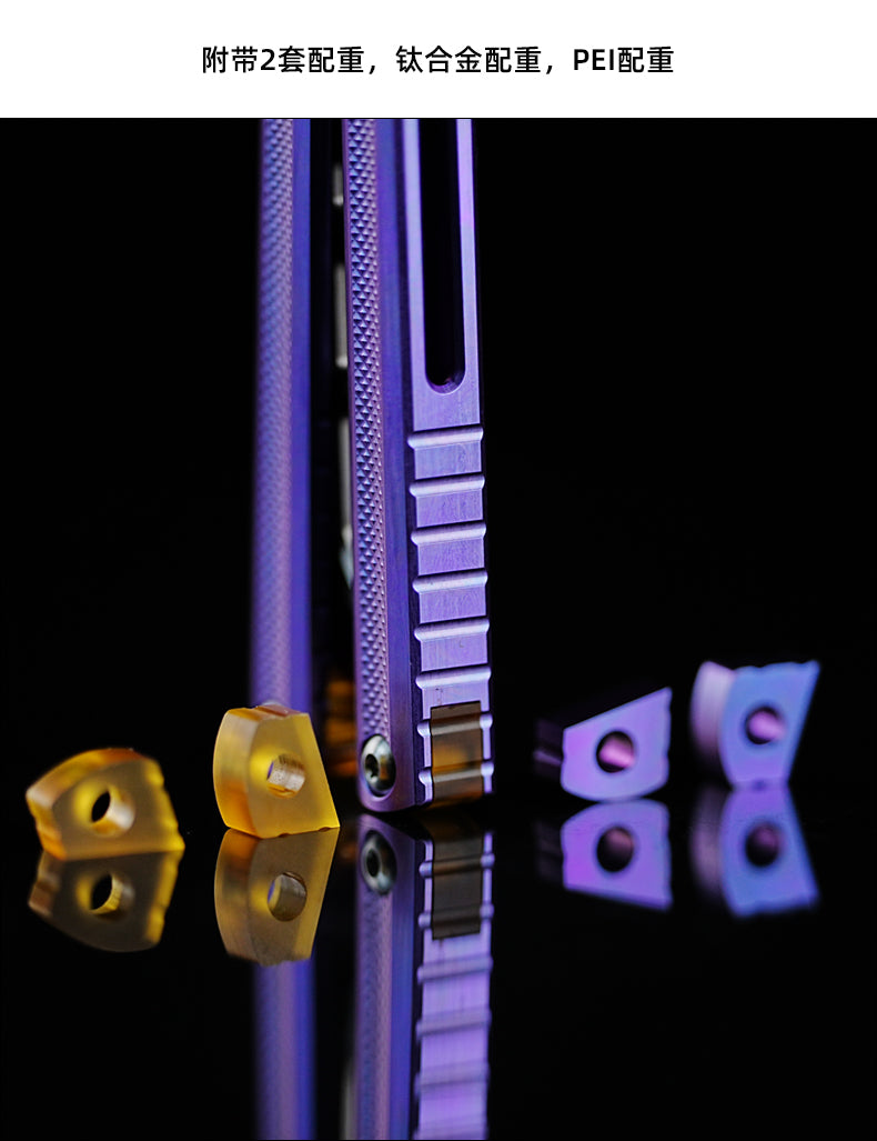 ARMED SHARK Sasaki Balisong Clone TC4 Titanium Alloy Handle 5CR15 Stainless Steel Blade Bushing